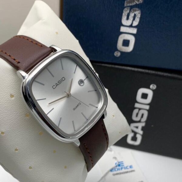 Casio Polished Leather Watch