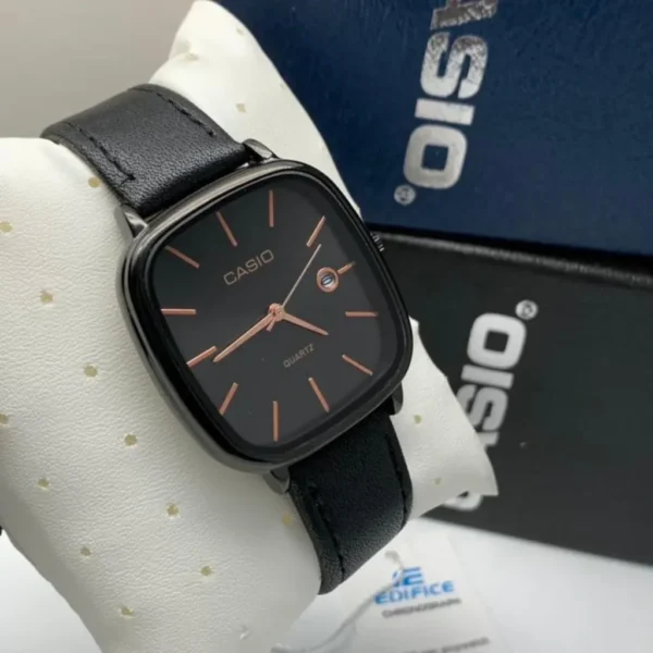 Casio Polished Leather Watch